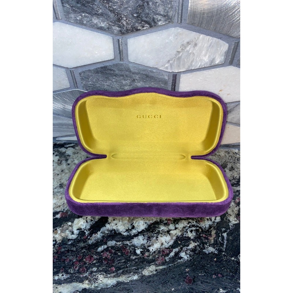 Gucci Purple Velvet & Chartreuse Silky Glasses‎ Case